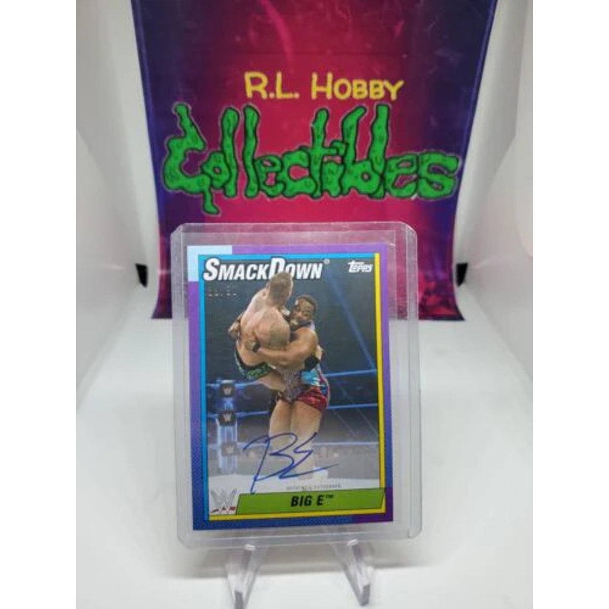 2021 Topps Heritage WWE Big E On-Card Auto #39/50 SP