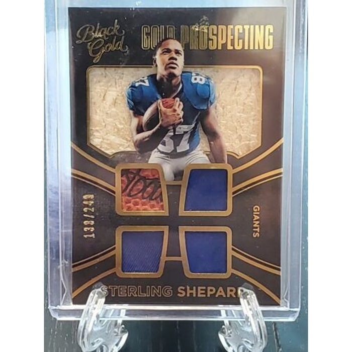 Black Gold Gold Prospecting Quad Materials 2016 #18 Sterling Shepard/249