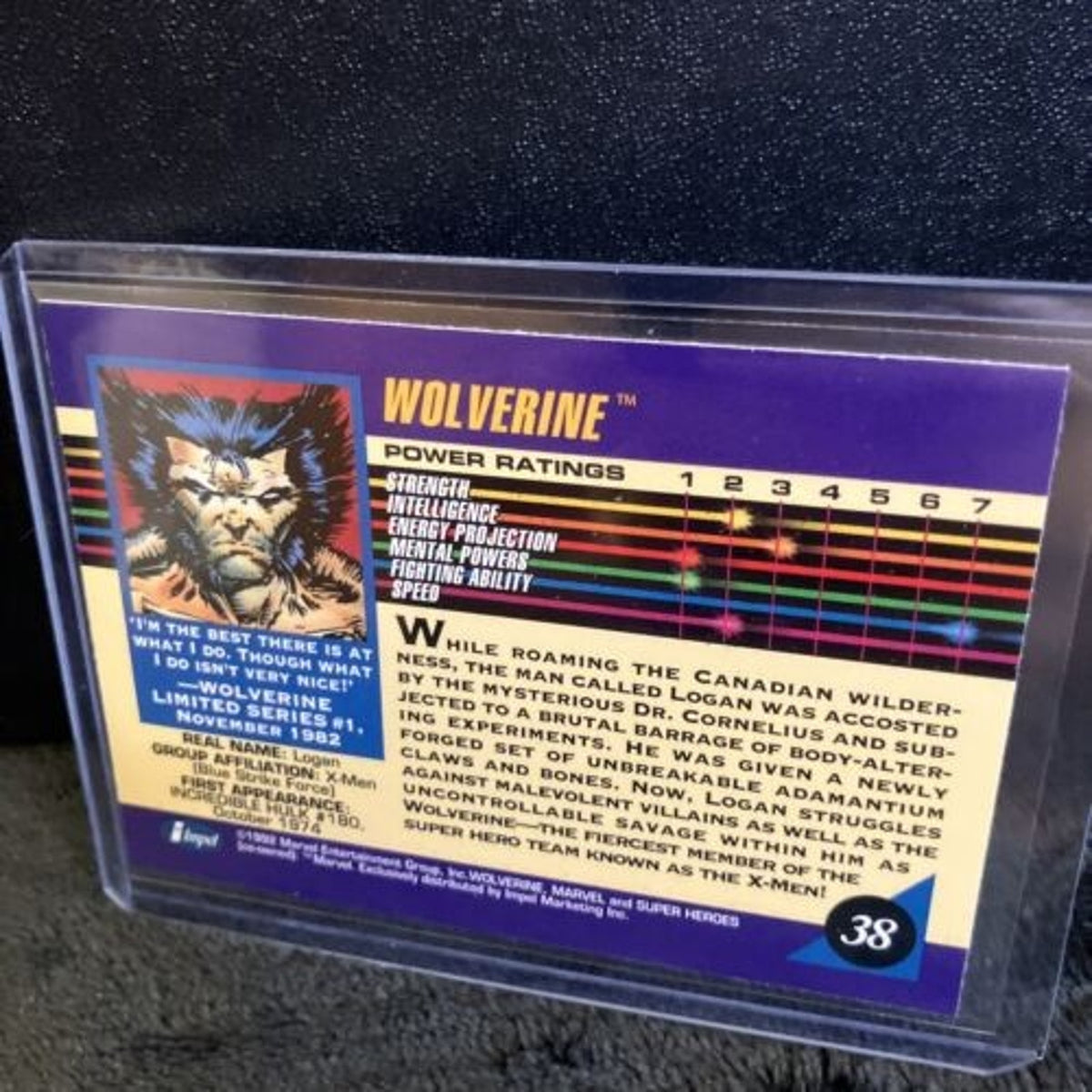Wolverine MARVEL Super Heroes Card 1992 IMPEL #38 Pack Fresh New