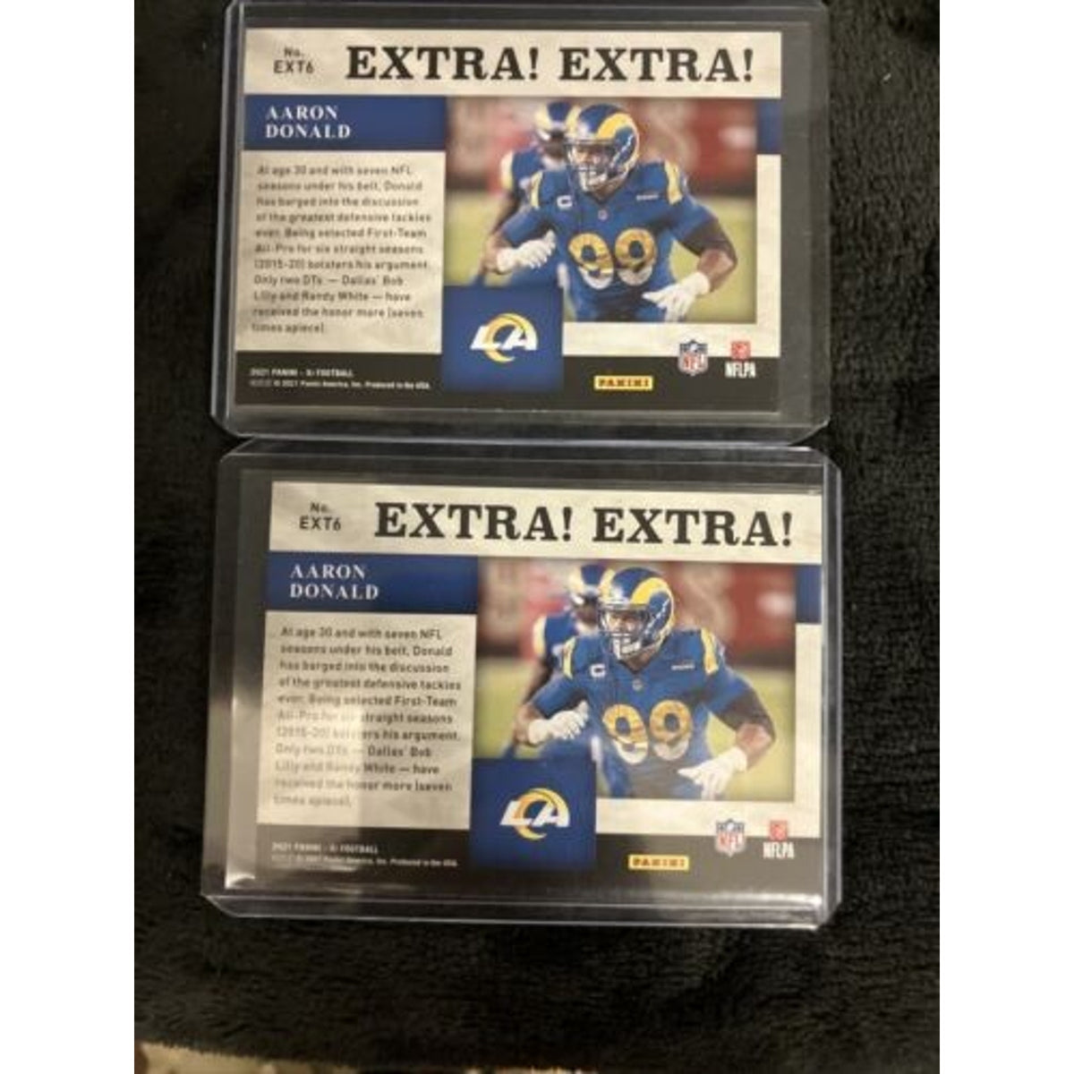 2 Cards 2021 Panini XR - Extra Extra Red #EXT6 Aaron Donald /149 (069/081) New