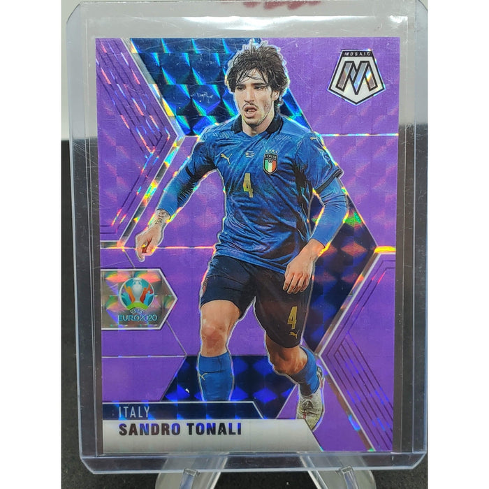 2021 Panini Mosaic UEFA Euro 2020 Sandro Tonali Italy Purple Flourescent /70 133