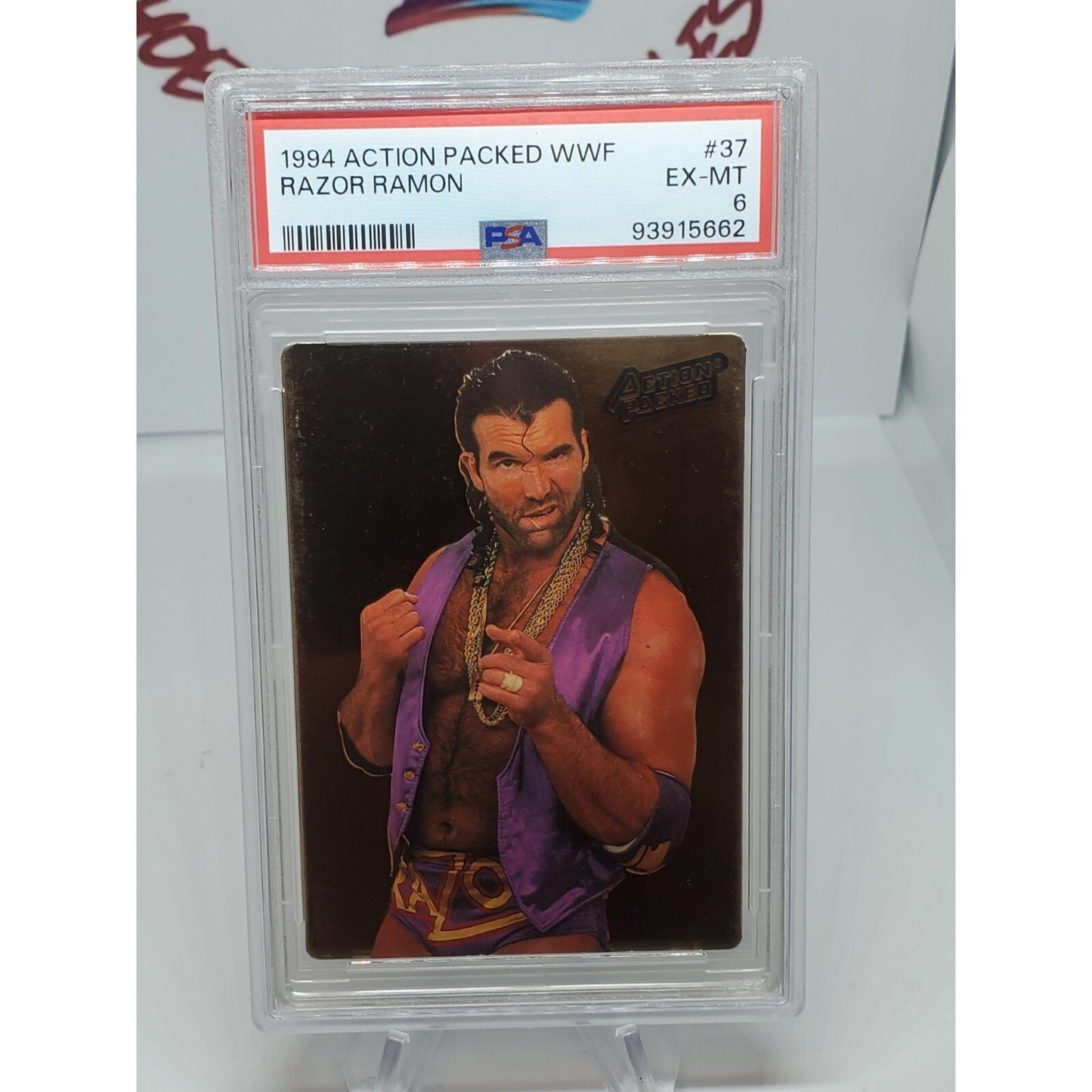 1994 Action Packed WWF Razor Ramon 37 Gold PSA 6
