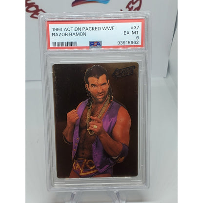 1994 Action Packed WWF Razor Ramon 37 Gold PSA 6