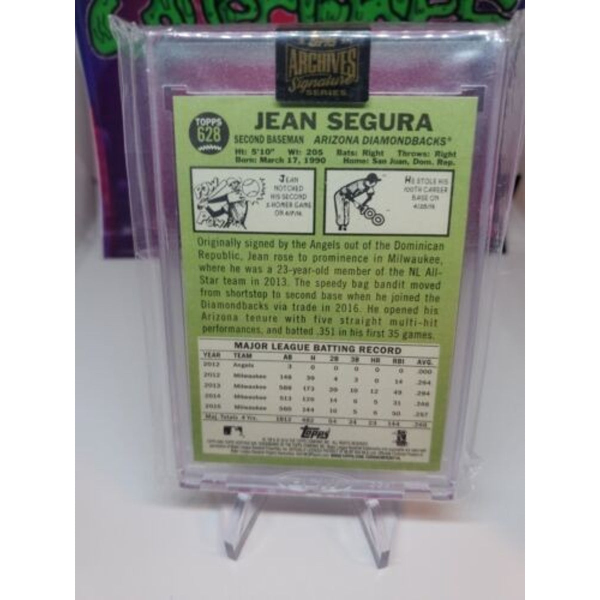 2016 Topps Heritage #628 Jean Segura Arizona Diamondbacks Baseball Autograph 1/1