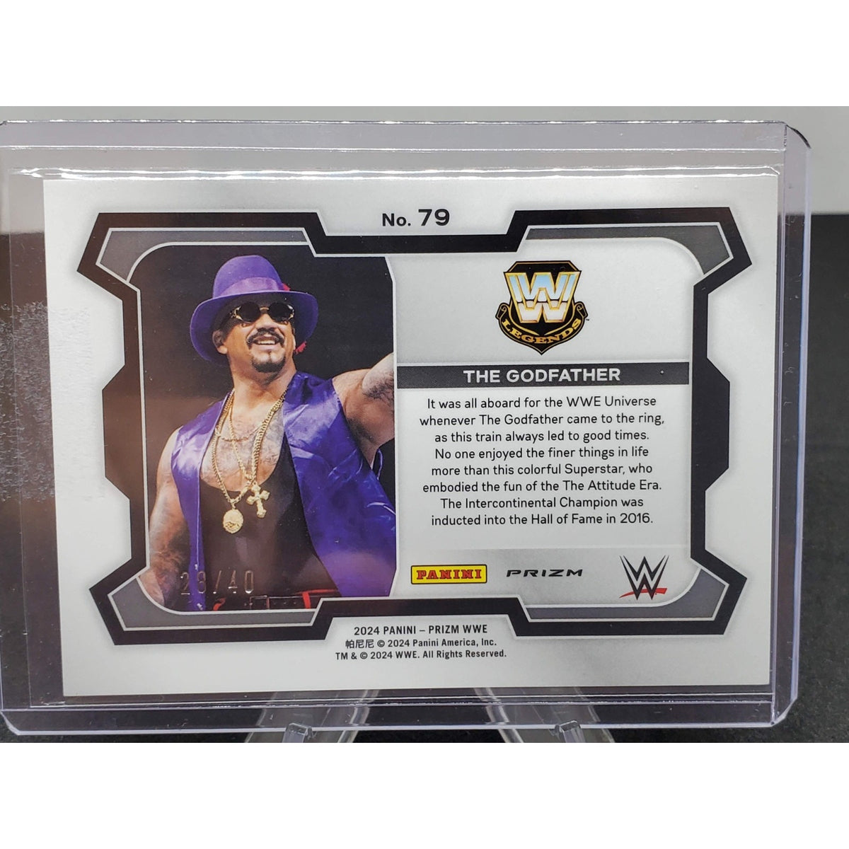2024 Prizm WWE THE GODFATHER Wrestlemania Logo #/40 HOF #79