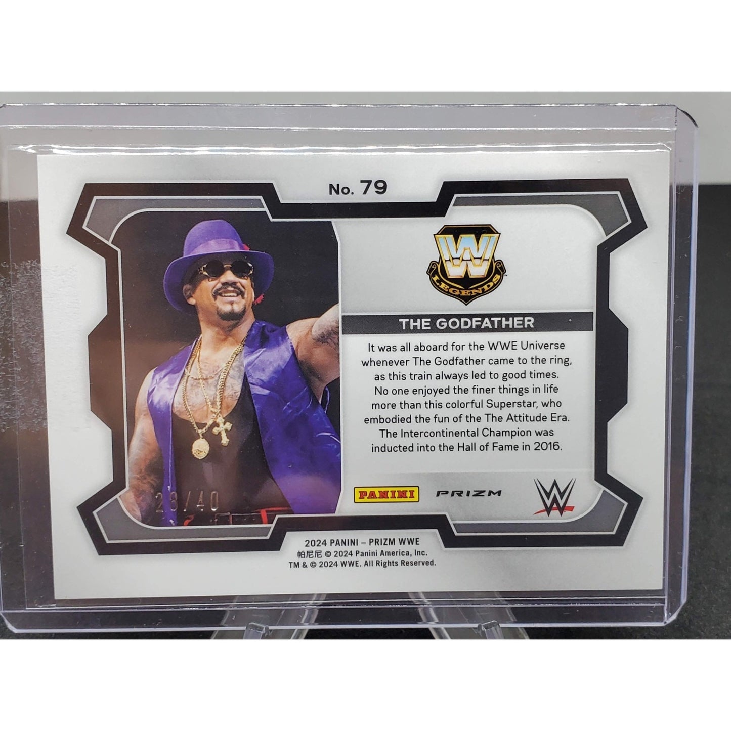 2024 Prizm WWE THE GODFATHER Wrestlemania Logo #/40 HOF #79