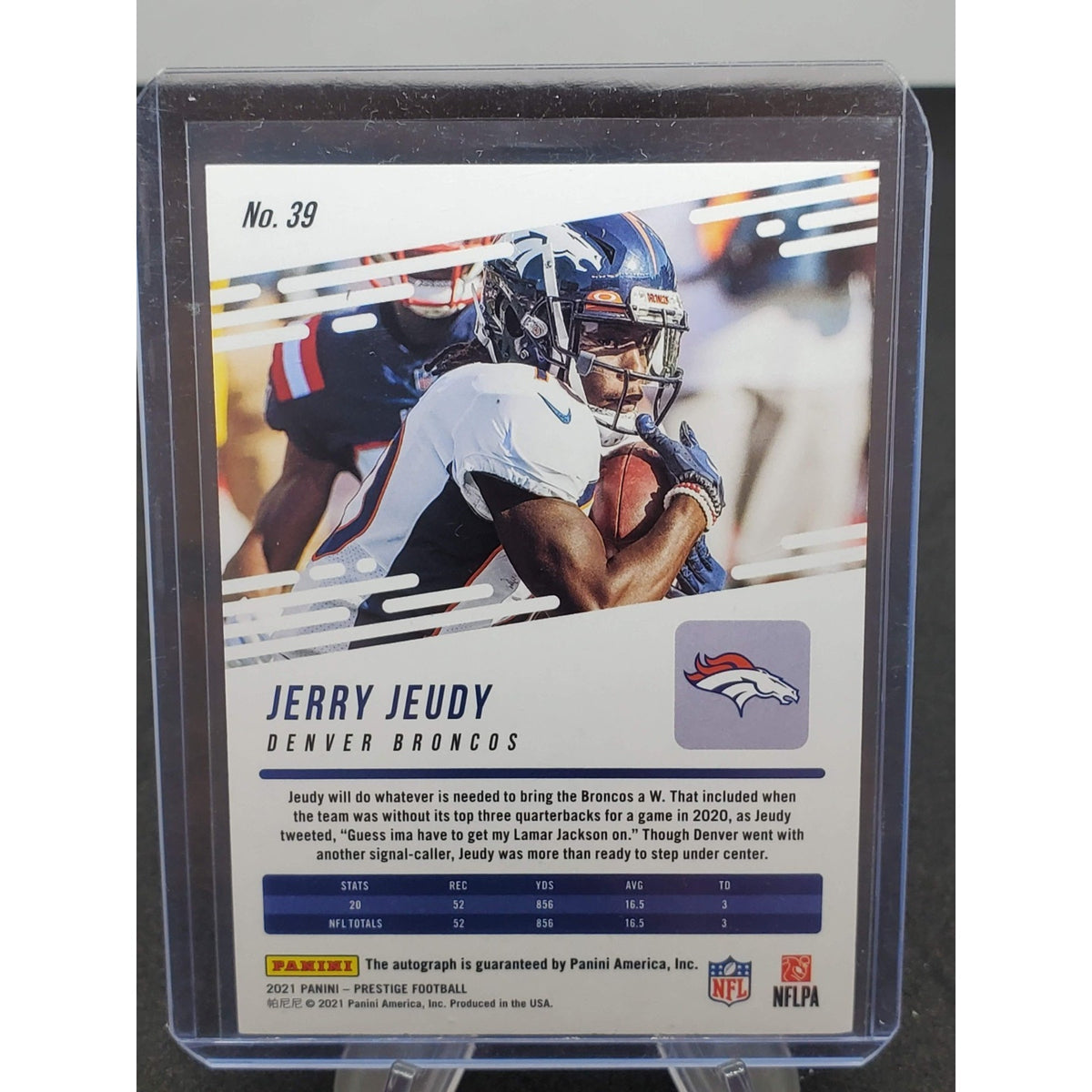 2021 Panini Prestige - Jerry Jeudy #39 Xtra Points Premium Red Signatures Auto
