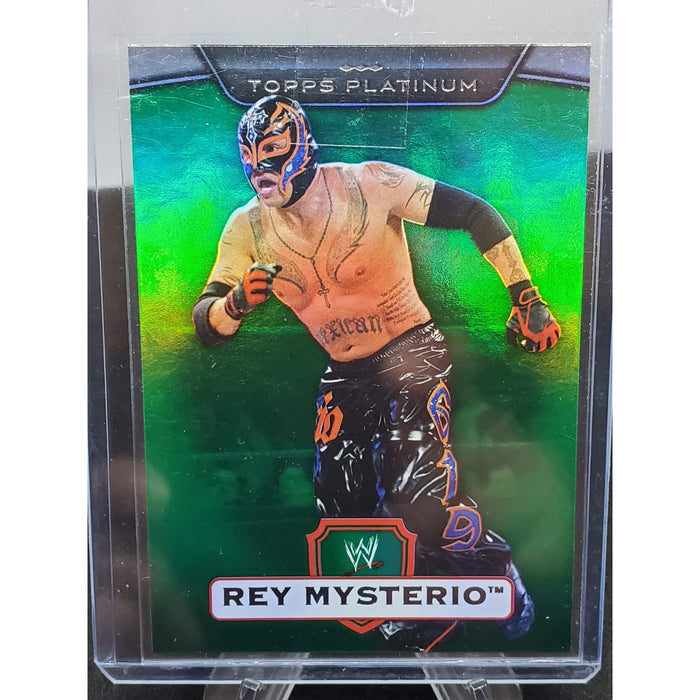 WWE Rey Mysterio #113 2010 Topps Platinum Green Parallel Card SN /499