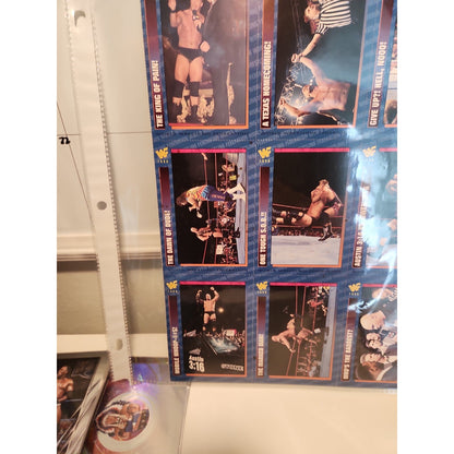 WWF Magazine Cards Uncut Austin Sheet 1998 #184-192 Austin Bret Owen King Tyson