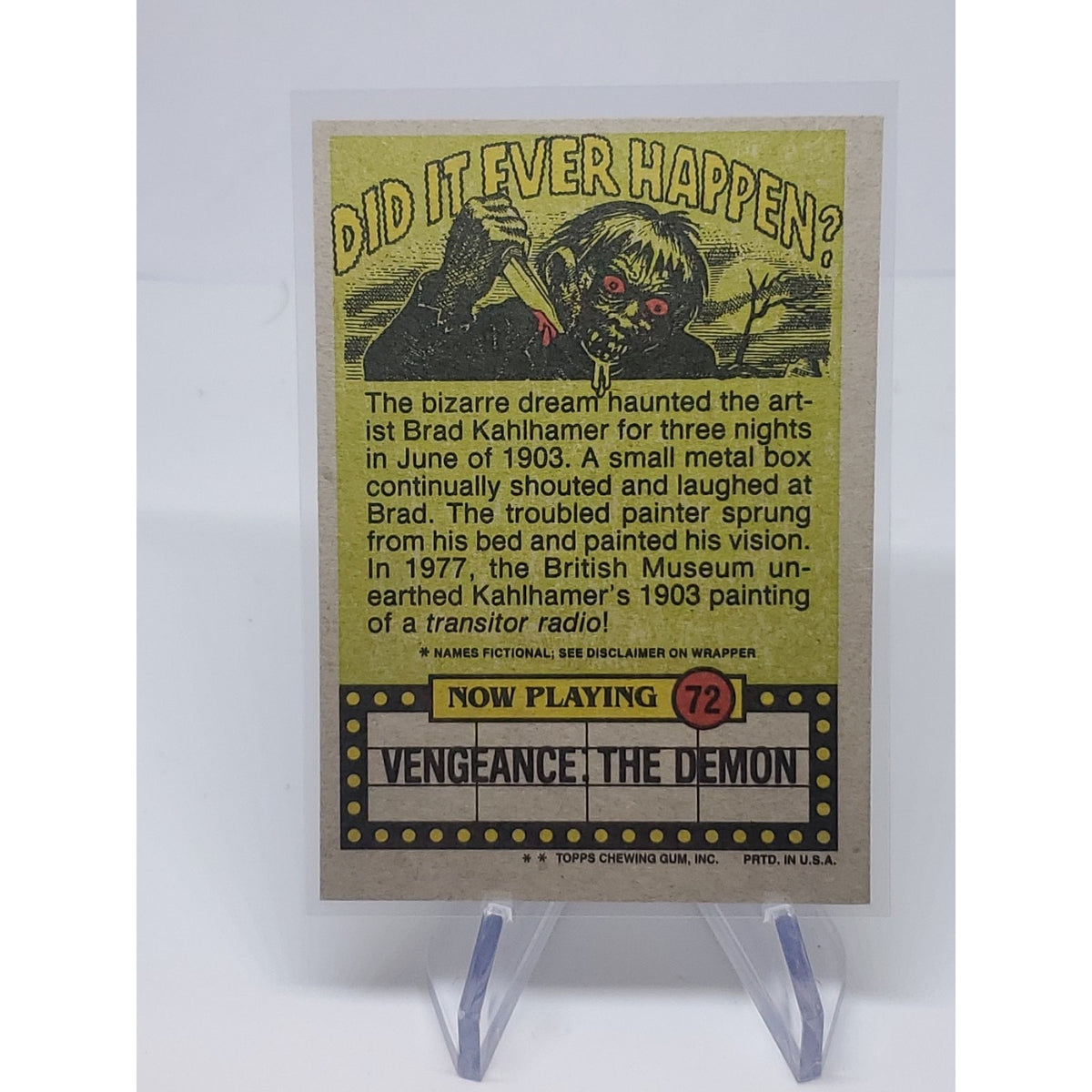1988 Topps Fright Flicks #72 Miracle Diets! Vengeance Demon