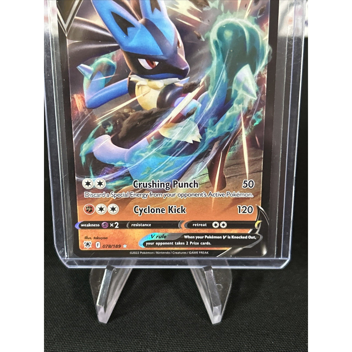 Lucario V 078/189 Swsh10: Astral Radiance Holo - Top Loaded - Pack Fresh New