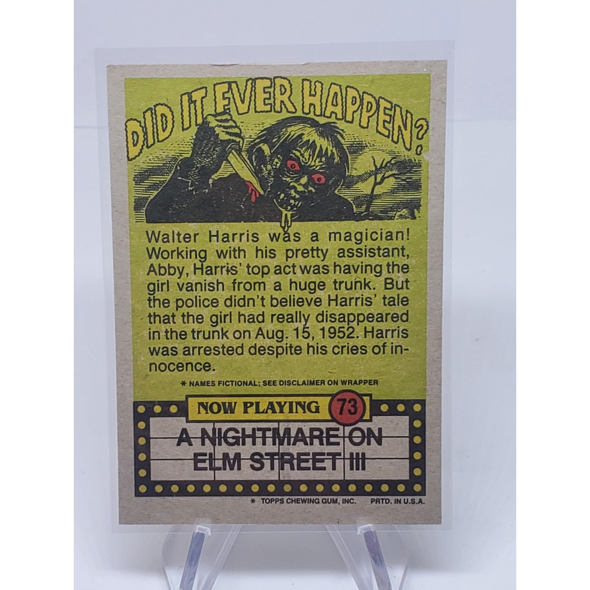 1988 Fright Flicks #73 Nightmare On Elm Street III "I Said I'd Give Blood But