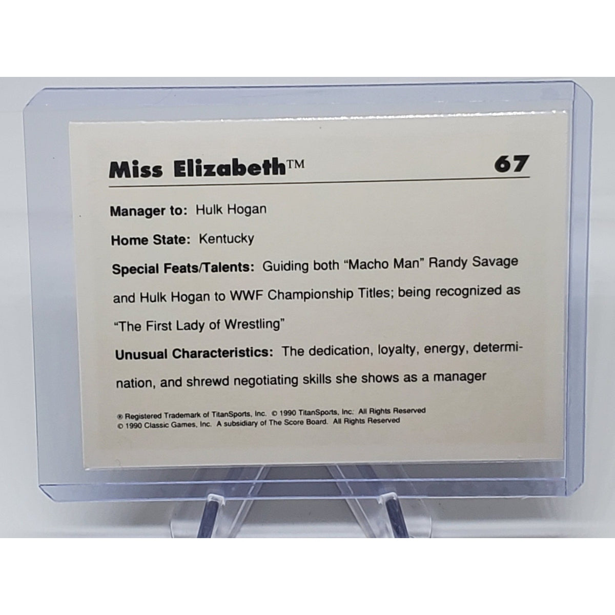 1990 Classic WWF Superstarz #67 Miss Elizabeth ￼