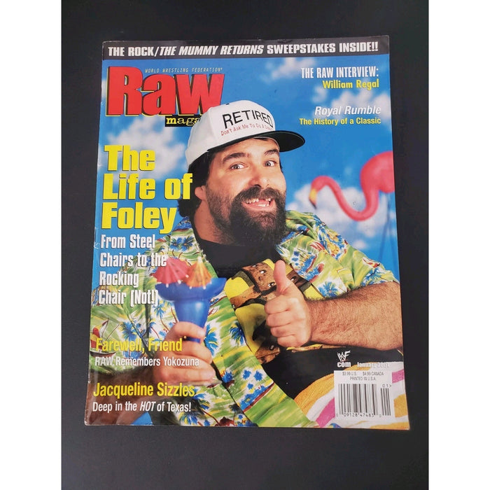VINTAGE WWE RAW MAGAZINE/ JAN 2001/ MIC FOLEY