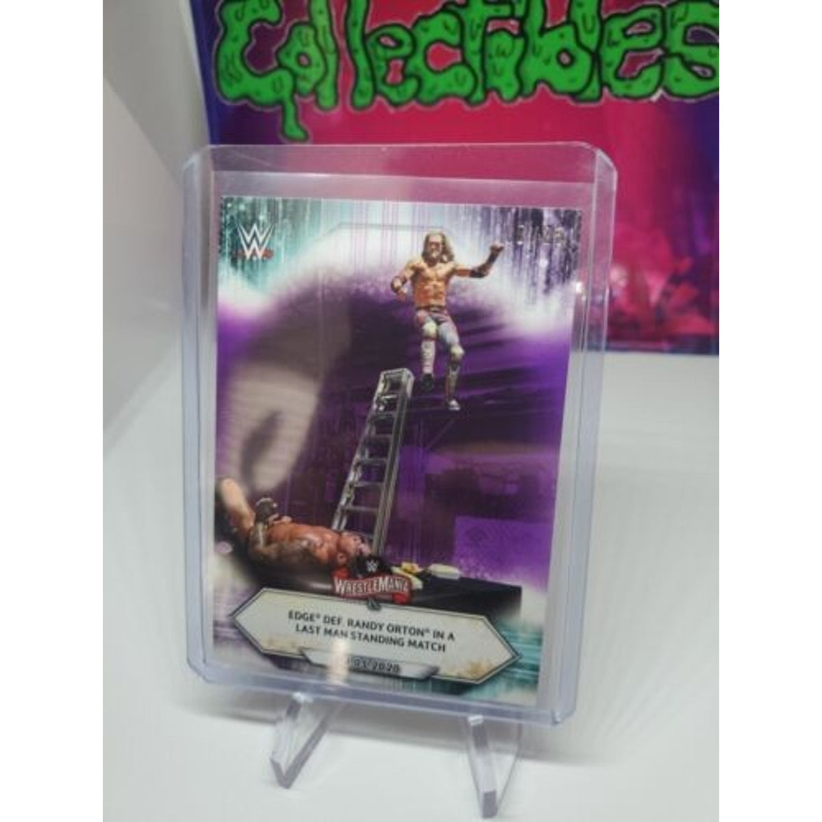 Wrestlemania 2020 Edge Def. Randy Orton "Last man standing" Topps #51
