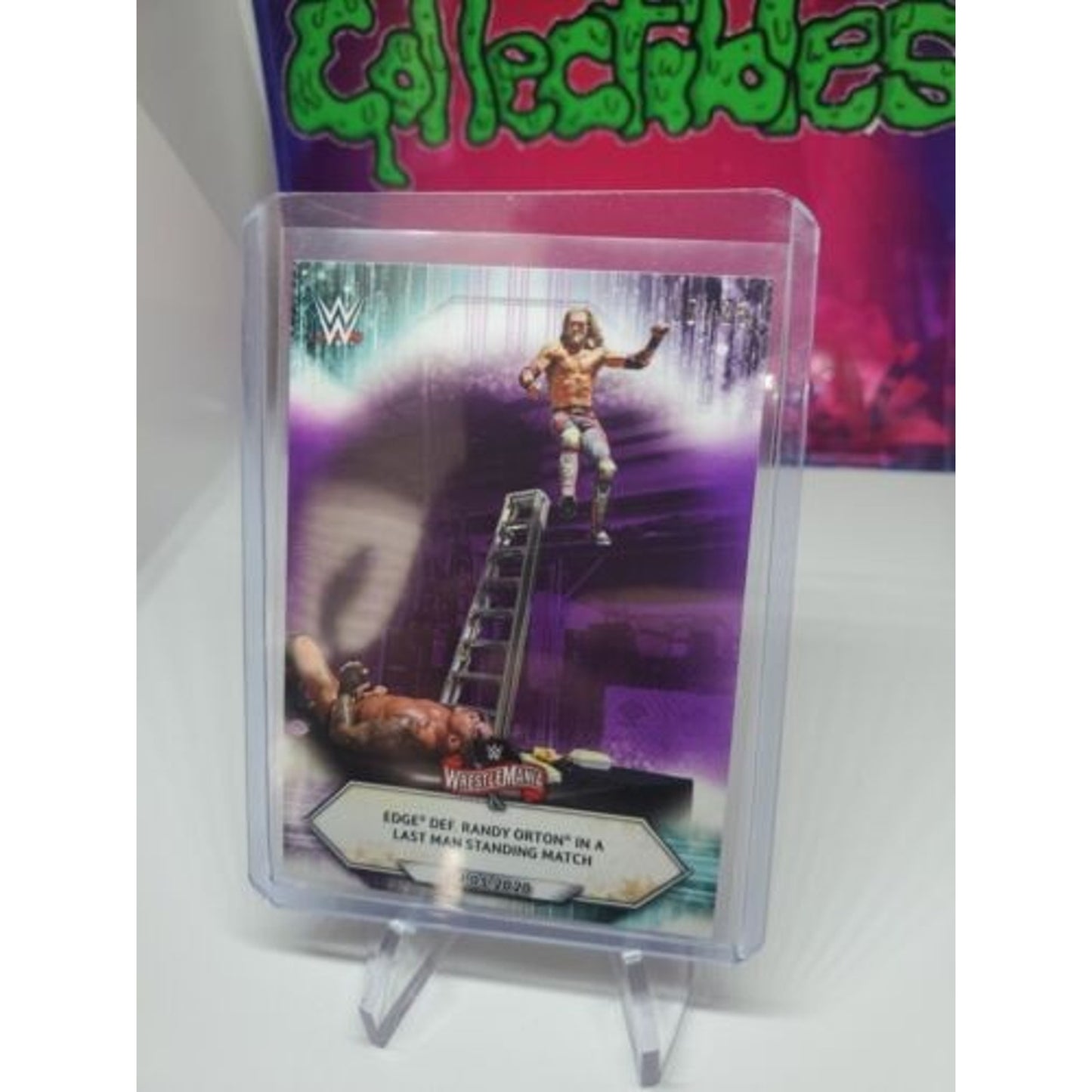 Wrestlemania 2020 Edge Def. Randy Orton "Last man standing" Topps #51
