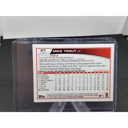2013 Topps - Mike Trout #27 Gold Rookie Cup Los Angeles Angels MVP RARE