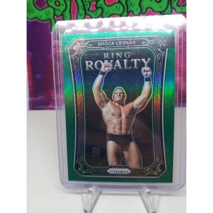 2023 Panini Prizm WWE Brock Lesnar Ring Royalty Green Prizm Card #14 SP