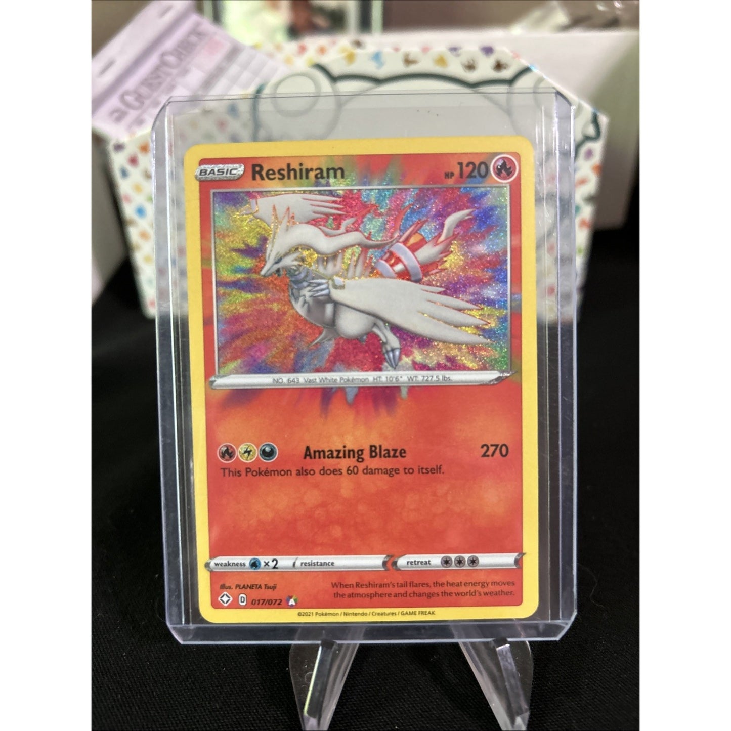 Reshiram Basic HP 120 #17/72 Foil Pokemon 2021 Card - Pack Fresh New