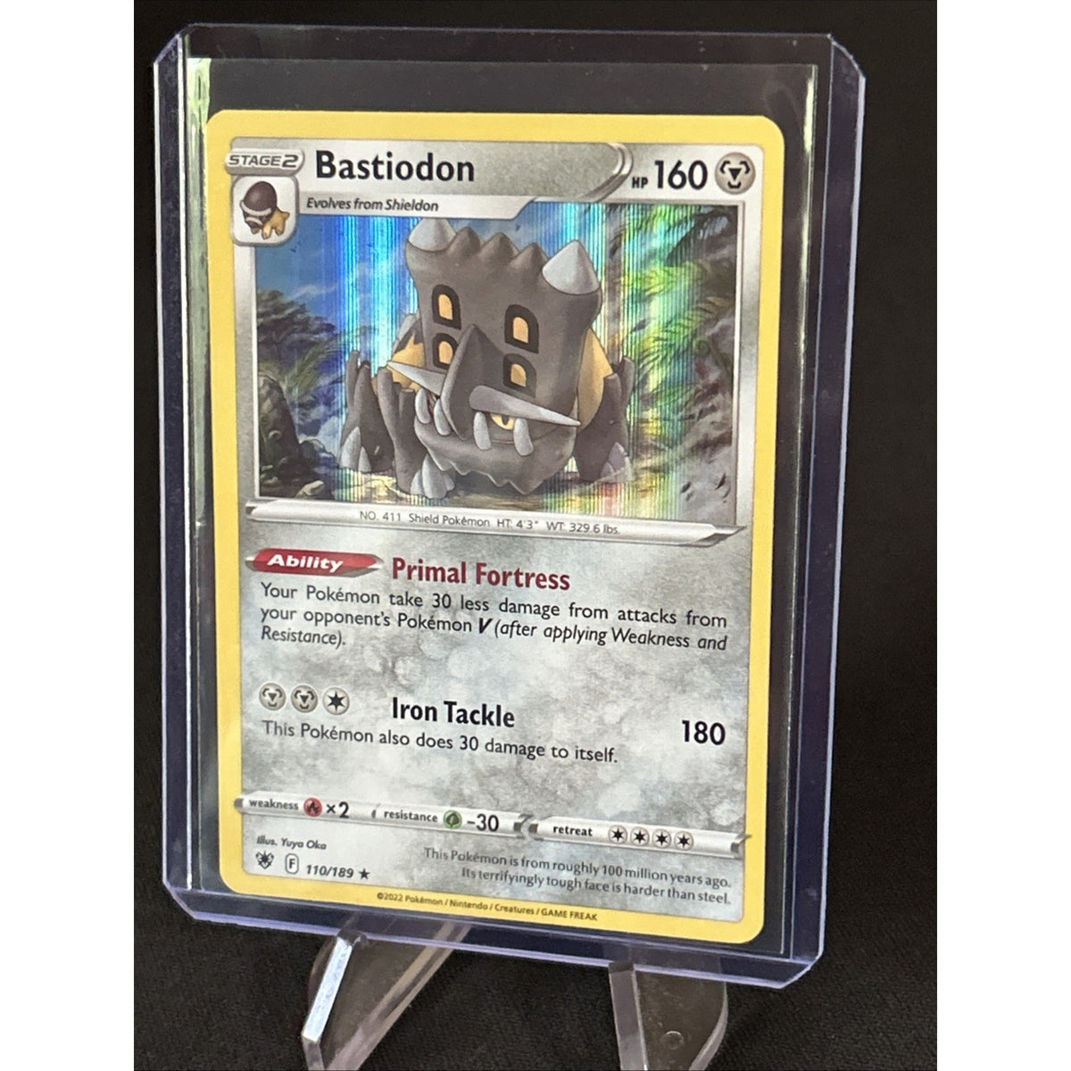 Pokemon Astral Radiance - Bastiodon 110/189 Holo Rare - Pack Fresh New - Sleeved