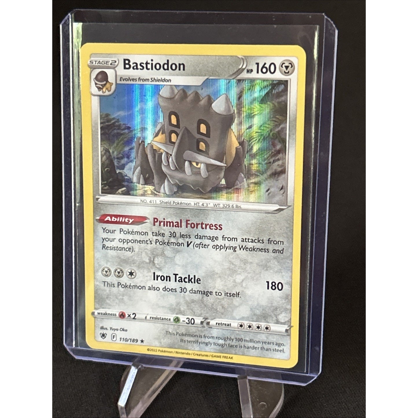 Pokemon Astral Radiance - Bastiodon 110/189 Holo Rare - Pack Fresh New - Sleeved