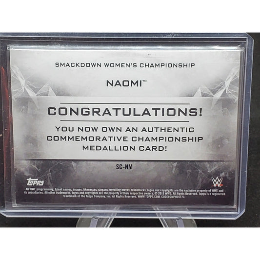 WWE Naomi 2018 Topps Silver SD Women's Title Belt Plate Relic Card SN #35 /50
