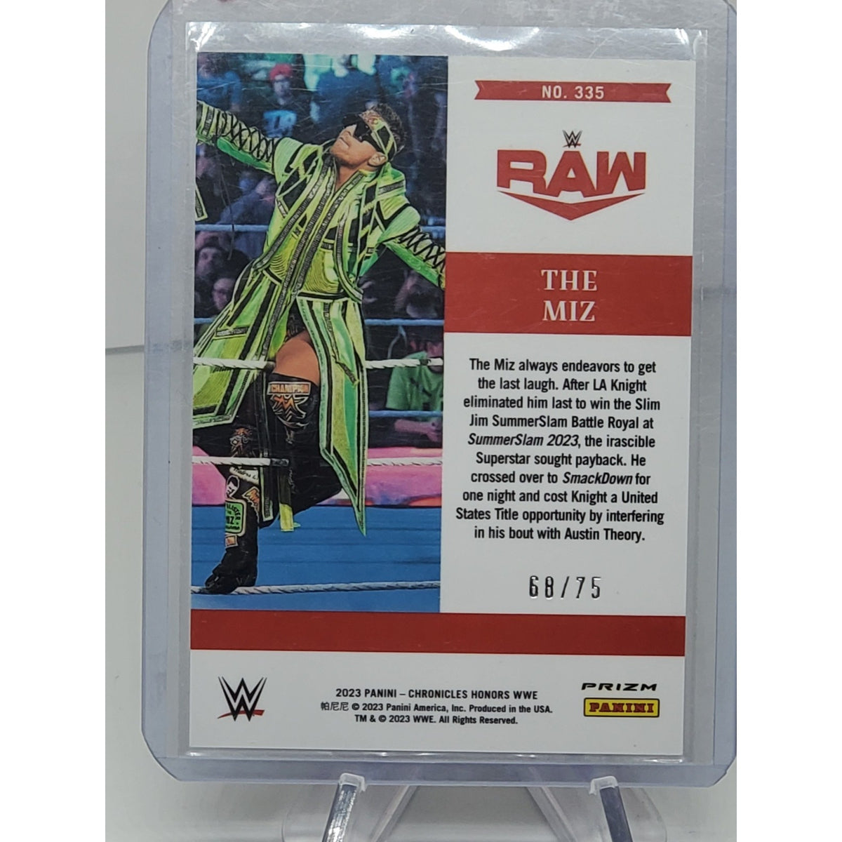 2023 Panini Chronicles WWE - Honors The Miz #335 Green Prizm /75