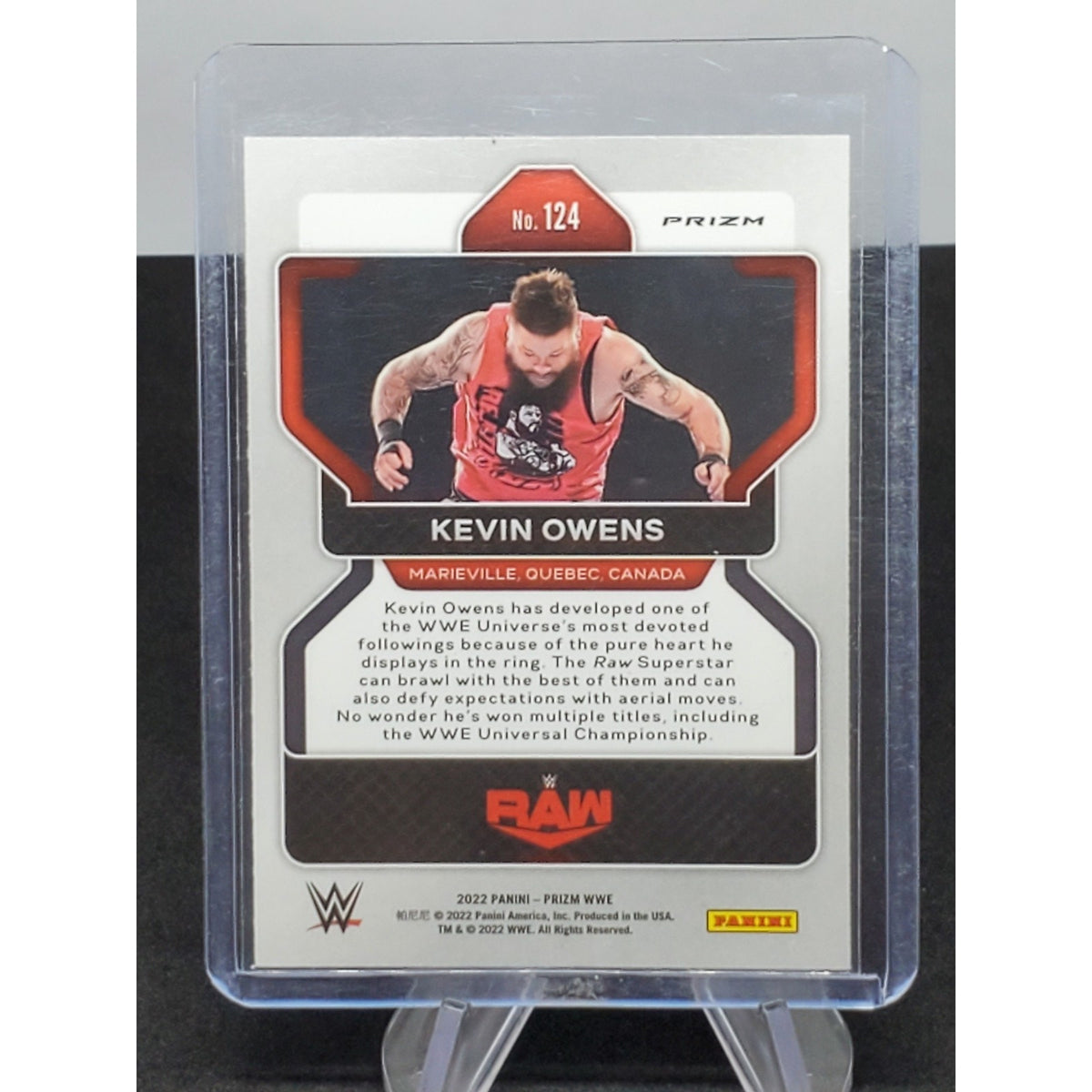 Kevin Owens 2022 Panini Prizm WWE Red White Blue Prizm #124