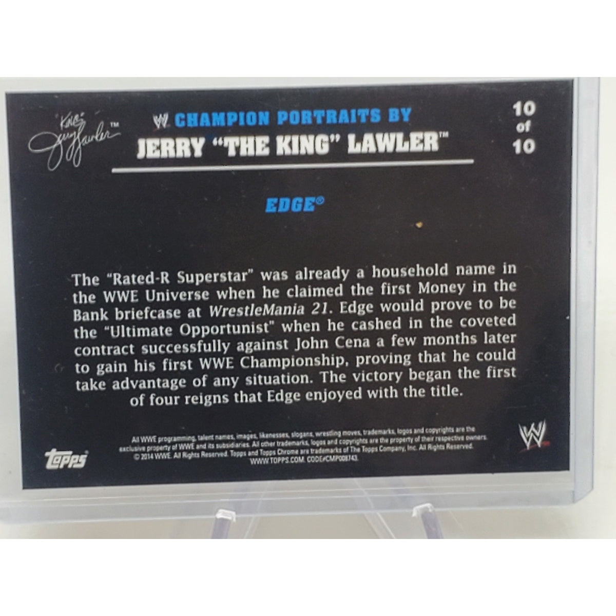 2014 Topps Chrome WWE Jerry Lawler Portraits 10 Edge