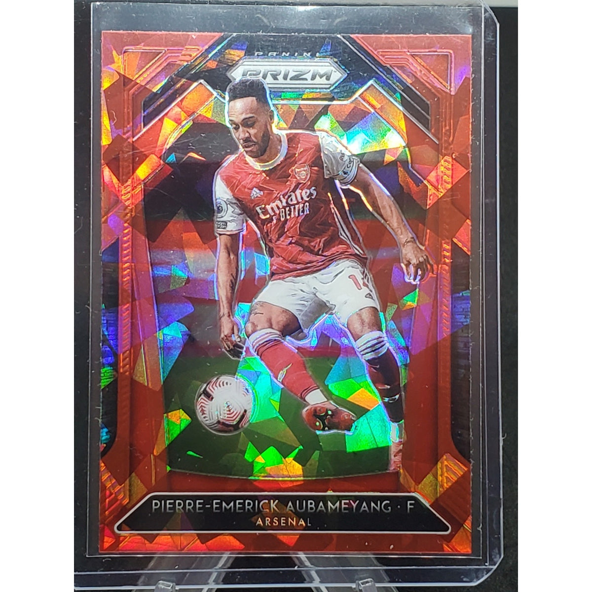 2020-21 Panini Prizm Premier League - Pierre-Emerick Aubameyang #43 Red Ice...