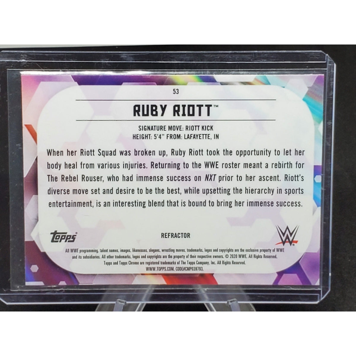 2020 Topps Chrome WWE Refractor RUBY RIOTT RAW #53