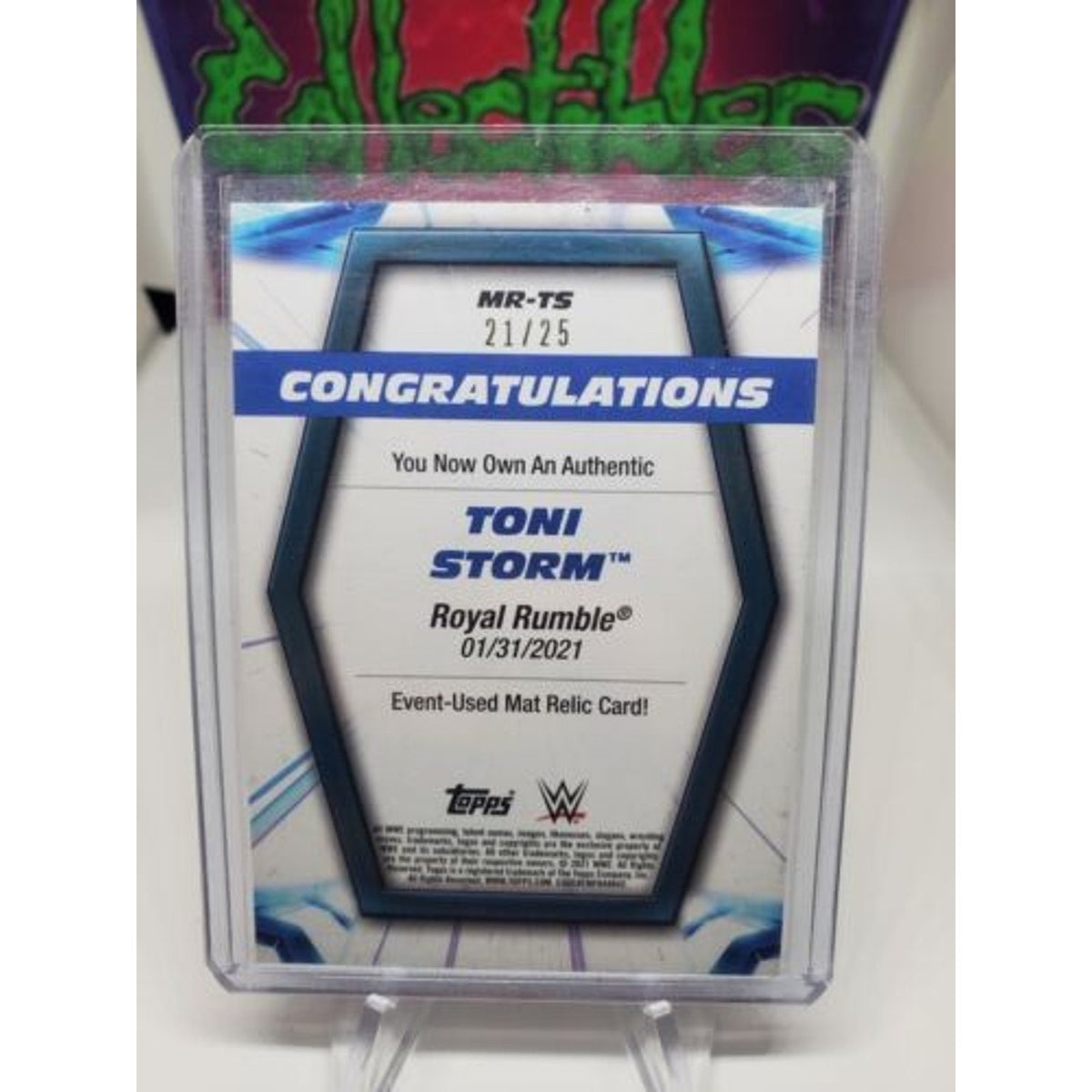 2021 TOPPS WOMEN'S DIVISION ROYAL RUMBLE Toni Storm Authentic Mat Relic #21