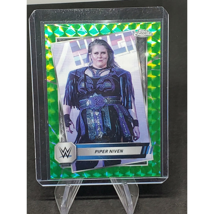 2025 Topps Chrome WWE - Piper Niven #152 Neon Green Geometric Refractor /75