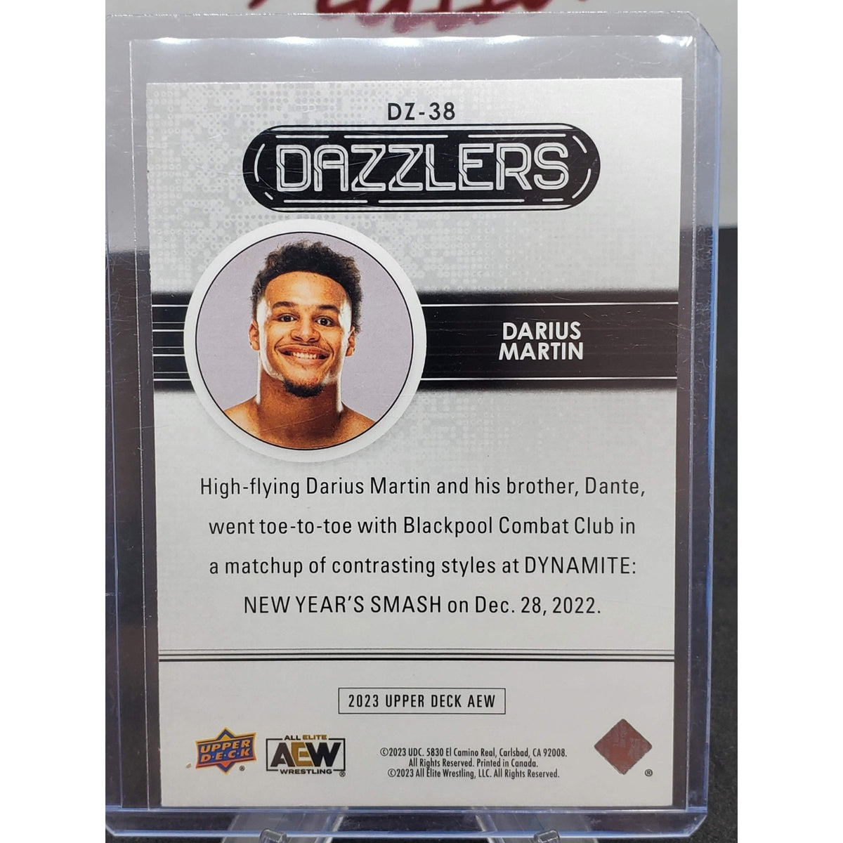 Darius Martin 2023 Upper Deck AEW DAZZLERS ORANGE PARALLEL Card #DZ-38
