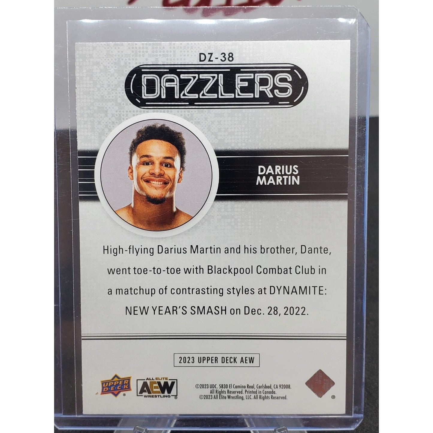 Darius Martin 2023 Upper Deck AEW DAZZLERS ORANGE PARALLEL Card #DZ-38