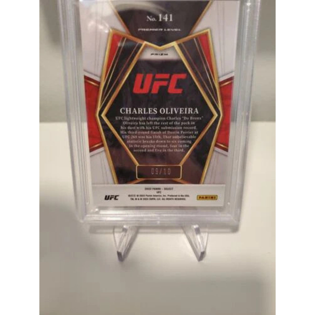 2022 PANINI SELECT UFC CHARLES OLIVEIRA #141 GOLD FLASH 9/10 PSA 9 MINT POP 1
