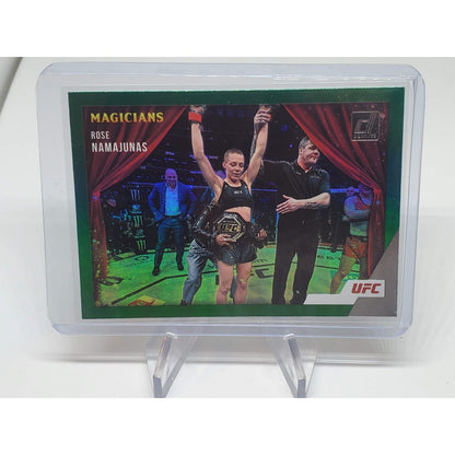 2022 Donruss UFC Magicians Green Flood Silver Holo SP Rose Namajunas #10