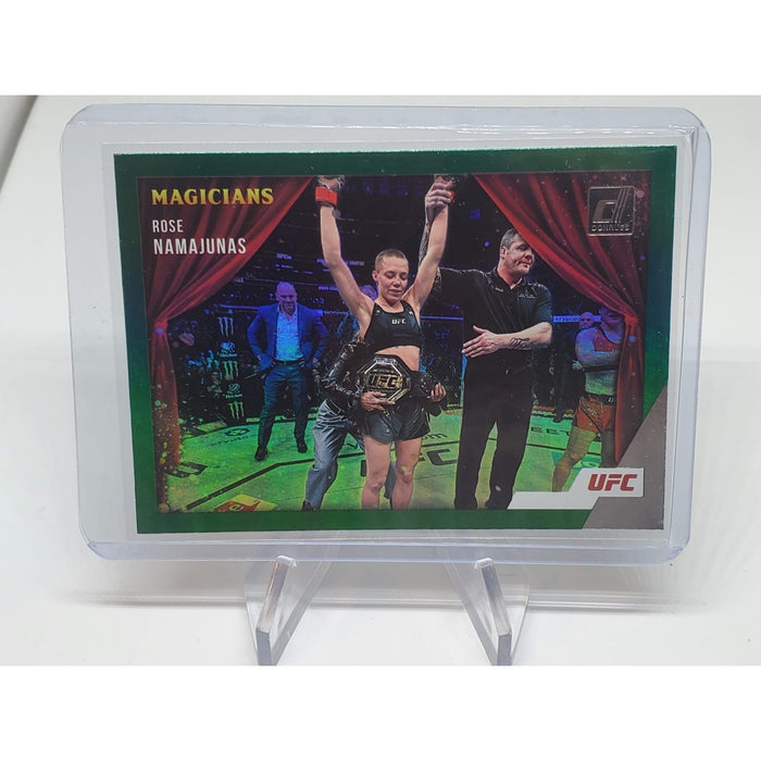 2022 Donruss UFC Magicians Green Flood Silver Holo SP Rose Namajunas #10