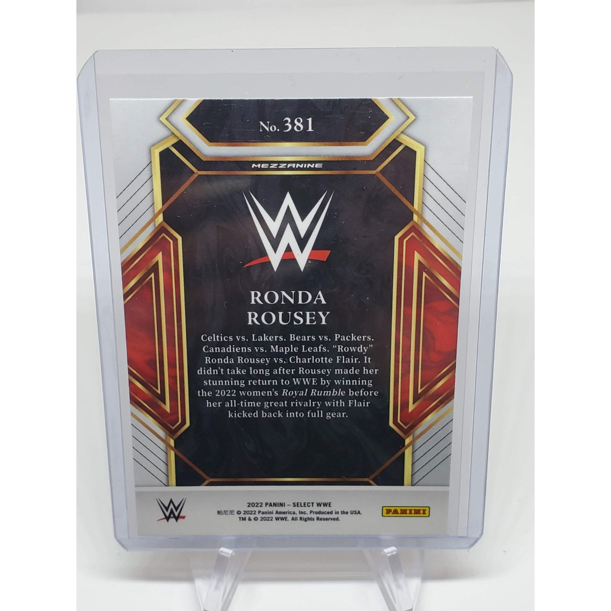 2022 WWE SELECT RETAIL BLASTER EXCLUSIVE RONDA ROUSEY MEZZANINE BASE #381