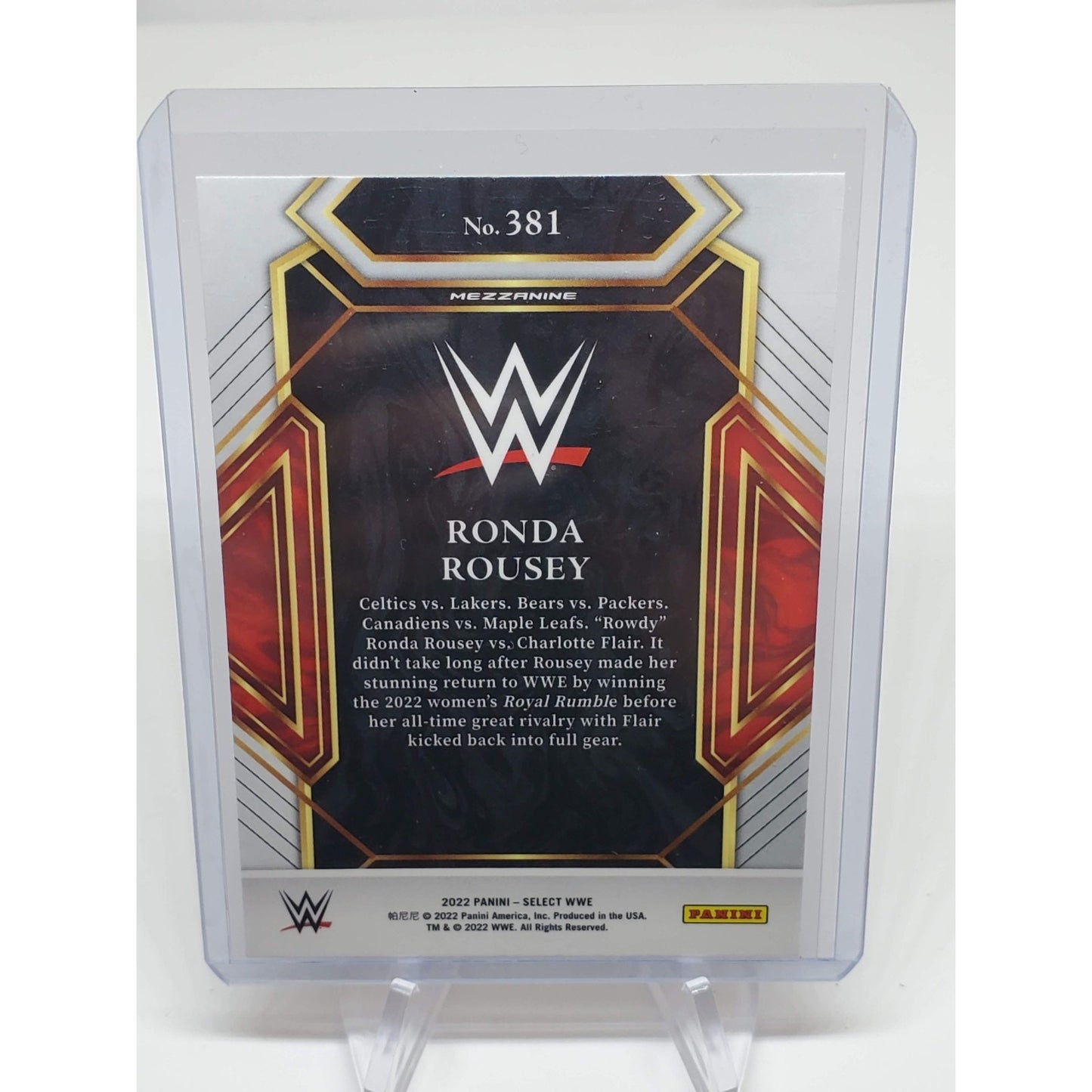 2022 WWE SELECT RETAIL BLASTER EXCLUSIVE RONDA ROUSEY MEZZANINE BASE #381