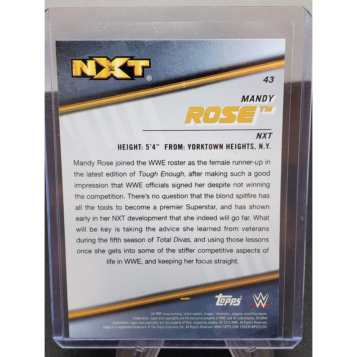 Mandy Rose WWE Divas 2016 Topps RC Rookie Card #43 WWF WCW AEW