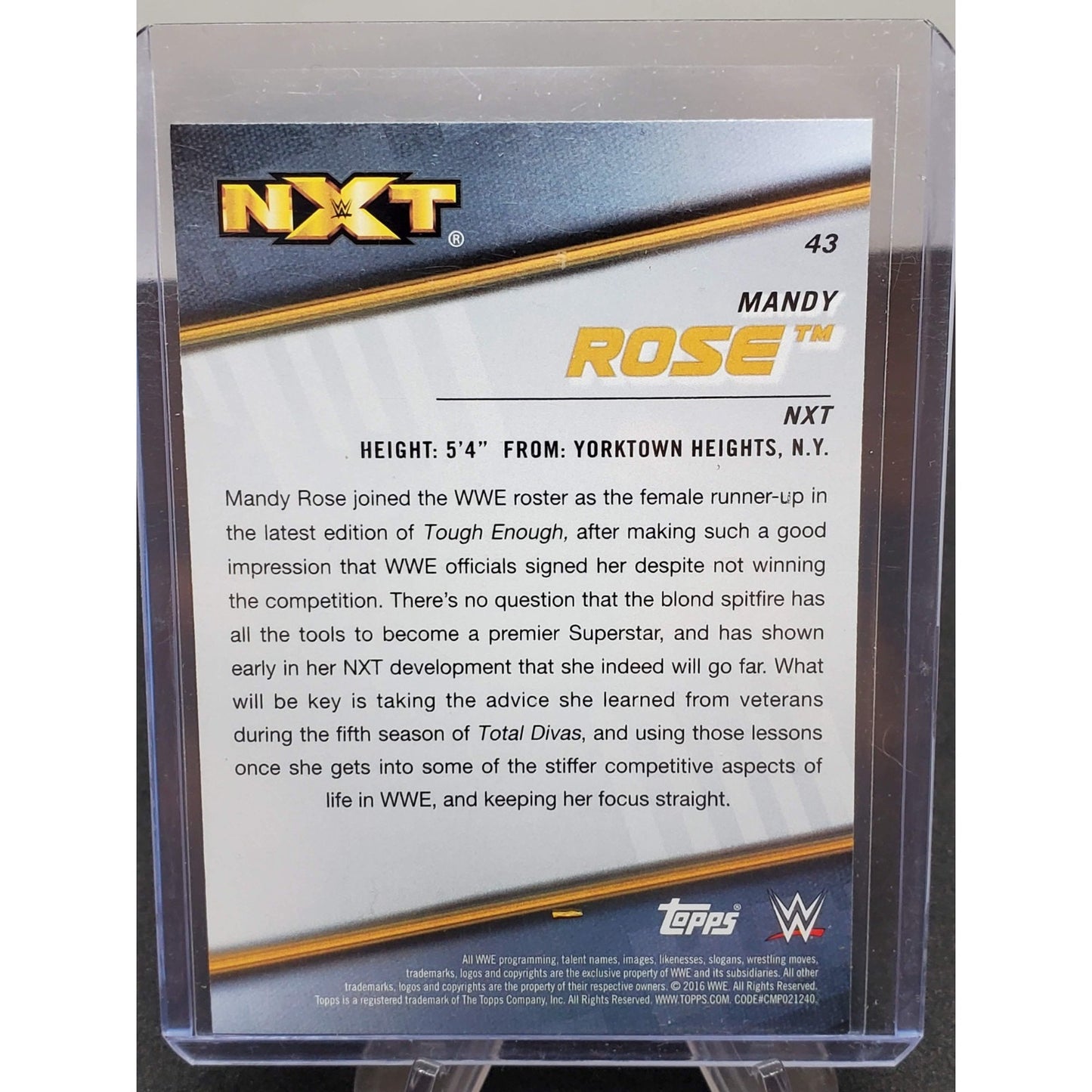 Mandy Rose WWE Divas 2016 Topps RC Rookie Card #43 WWF WCW AEW