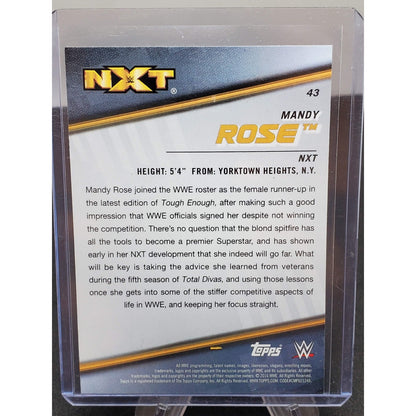 Mandy Rose WWE Divas 2016 Topps RC Rookie Card #43 WWF WCW AEW