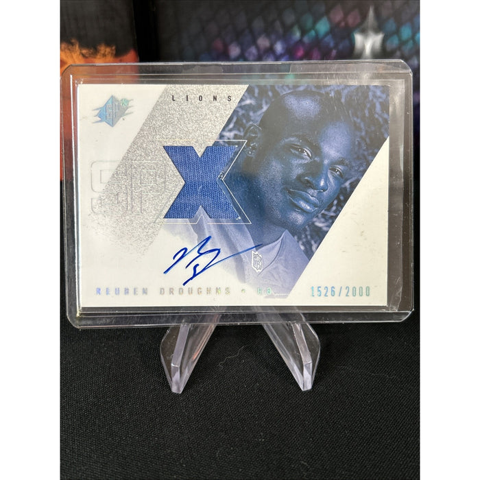 F72090 2000 SPx #149 Reuben Droughns JERSEY AUTO /2000 LIONS RC
