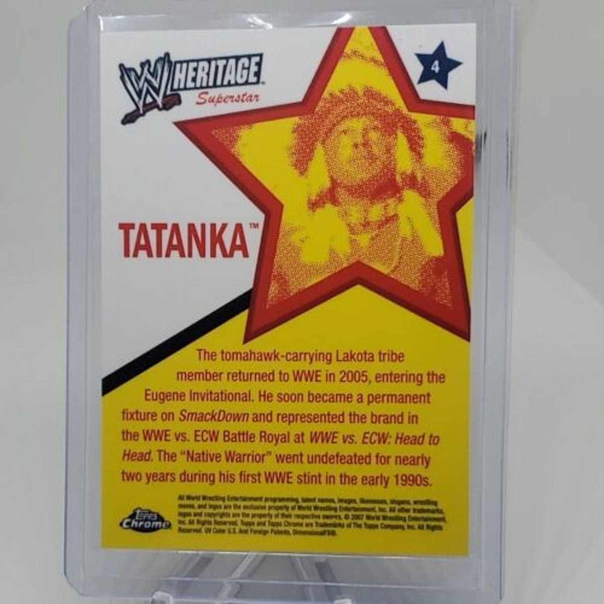 WWE Wrestling 2007 Topps Heritage II Chrome Card #4 Tatanka