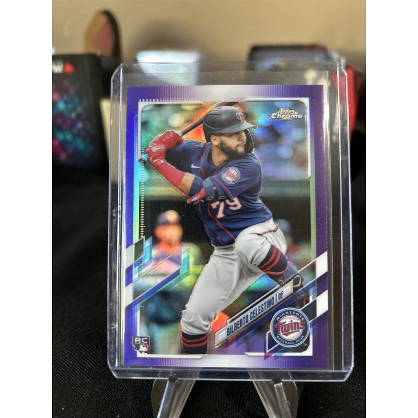 2021 Topps Chrome Update Purple Holo USC80 Gilberto Celestino RC / Pack Fresh