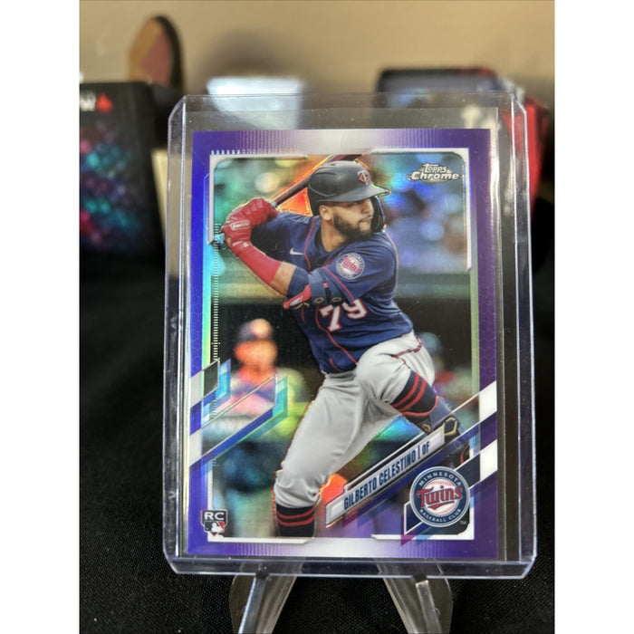 2021 Topps Chrome Update Purple Holo USC80 Gilberto Celestino RC / Pack Fresh