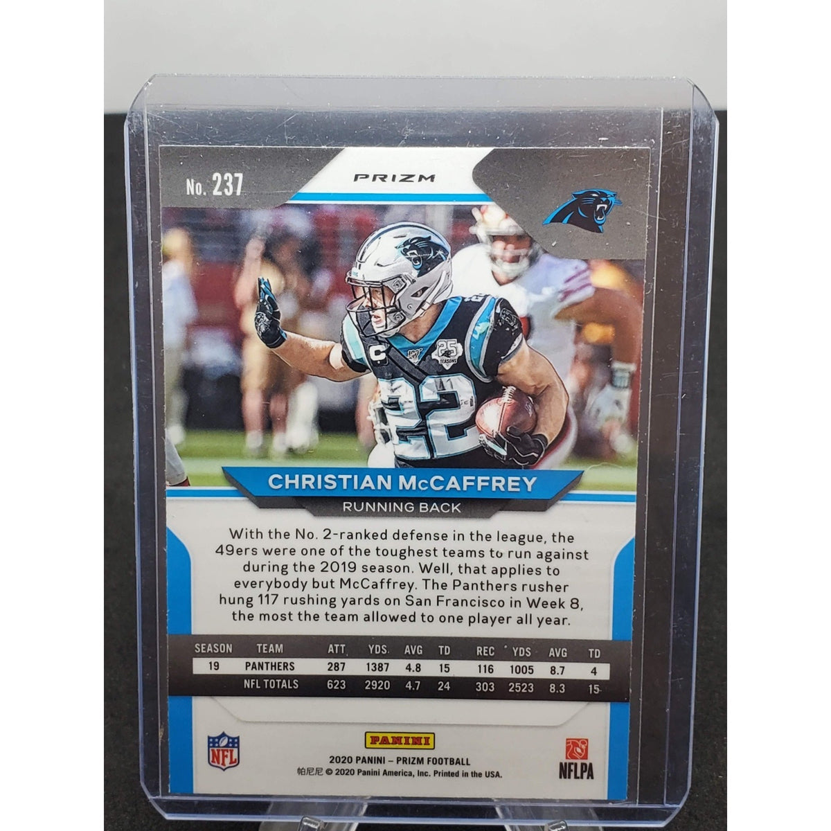 2020 Panini Prizm - Christian McCaffrey #237 Orange Disco Prizm
