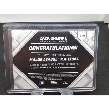 2022 Topps Major League Materials Zack Greinke #MLM-ZG