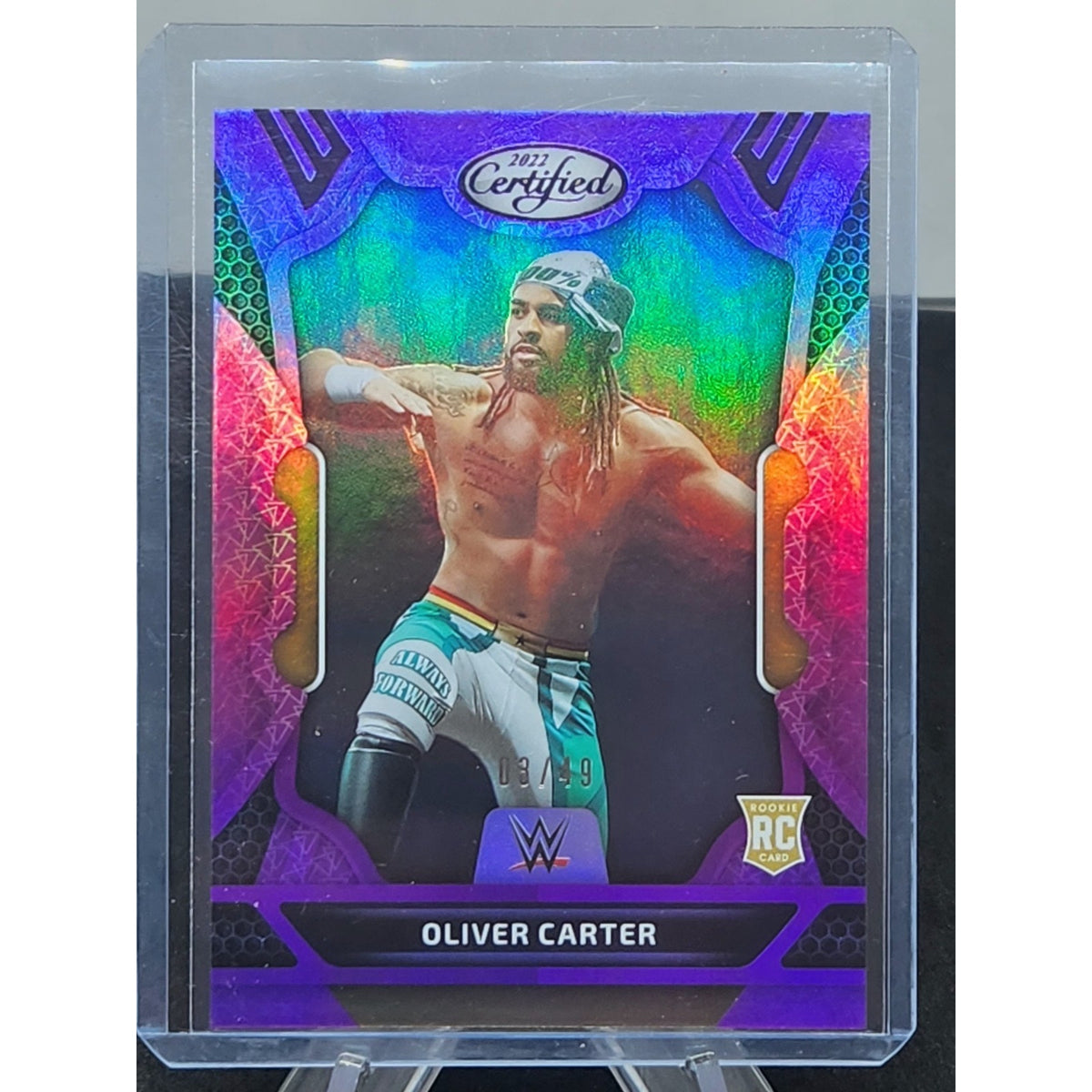 Oliver Carter 2022 Chronicles Certified WWE - Purple RC (03/49) -